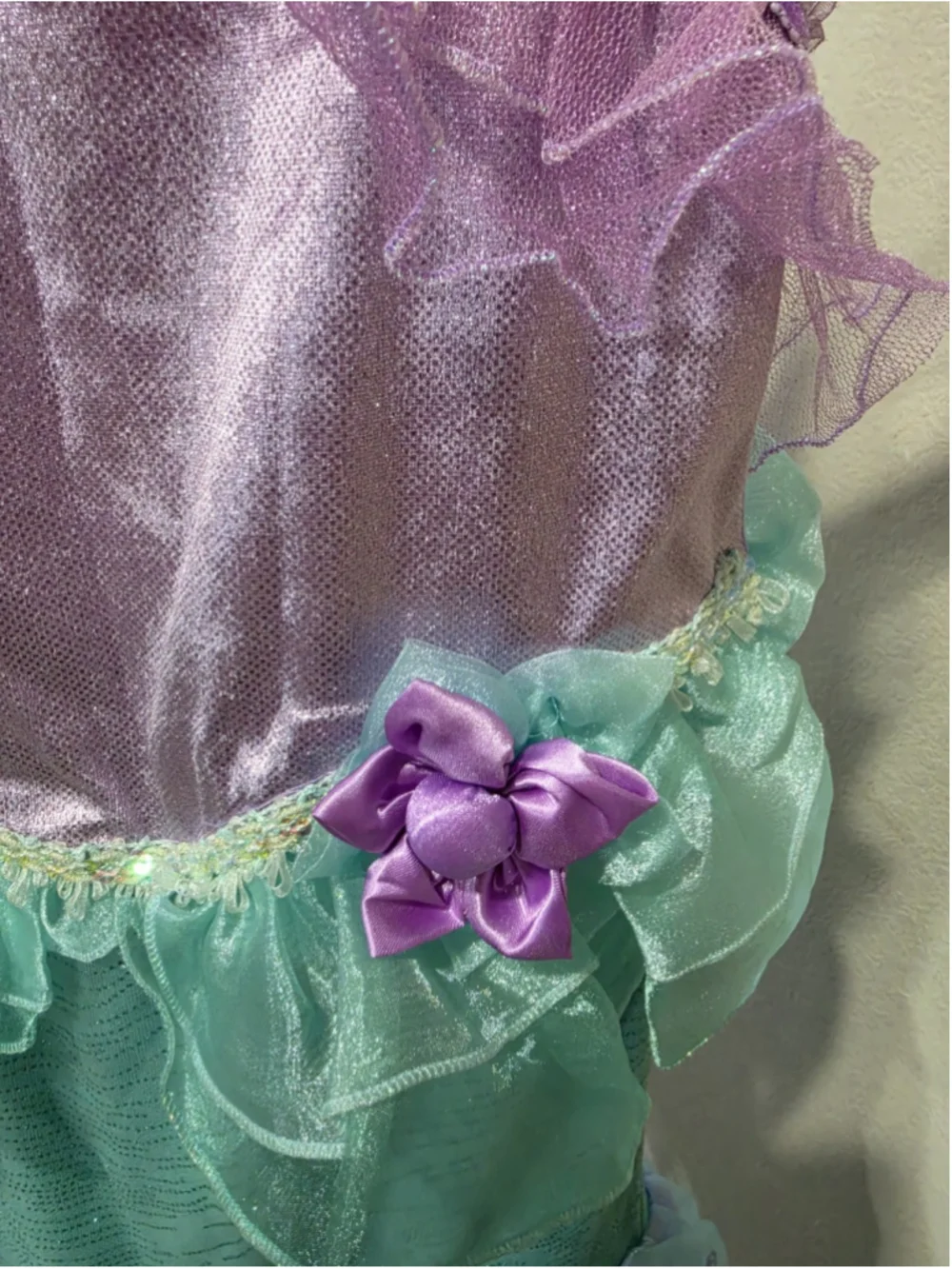 SET Disney Princess The Little Mermaid Costume Cosplay Wand Tiara Halloween